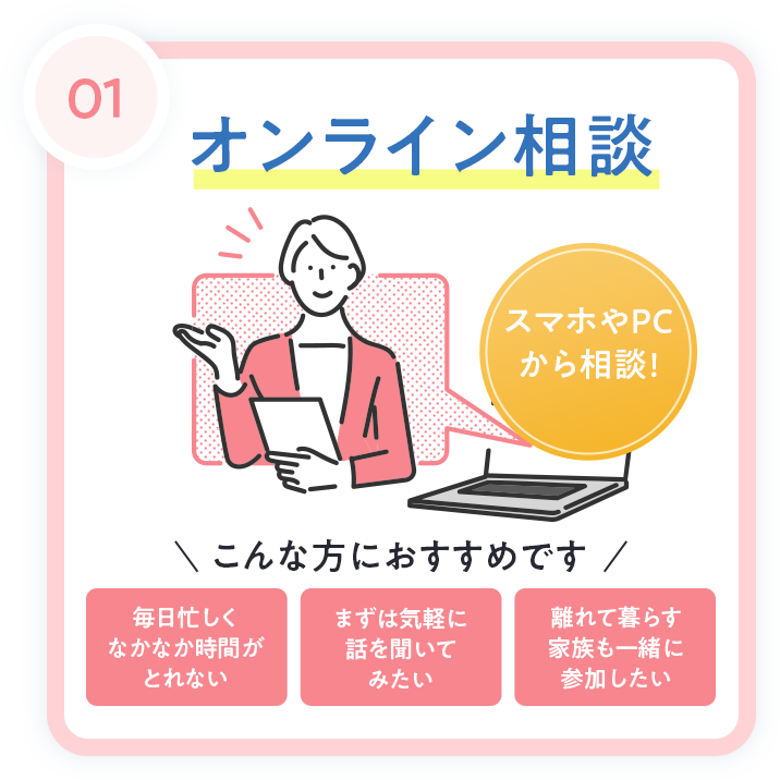 いつでも、どこでも、プロに相談　オンライン相談