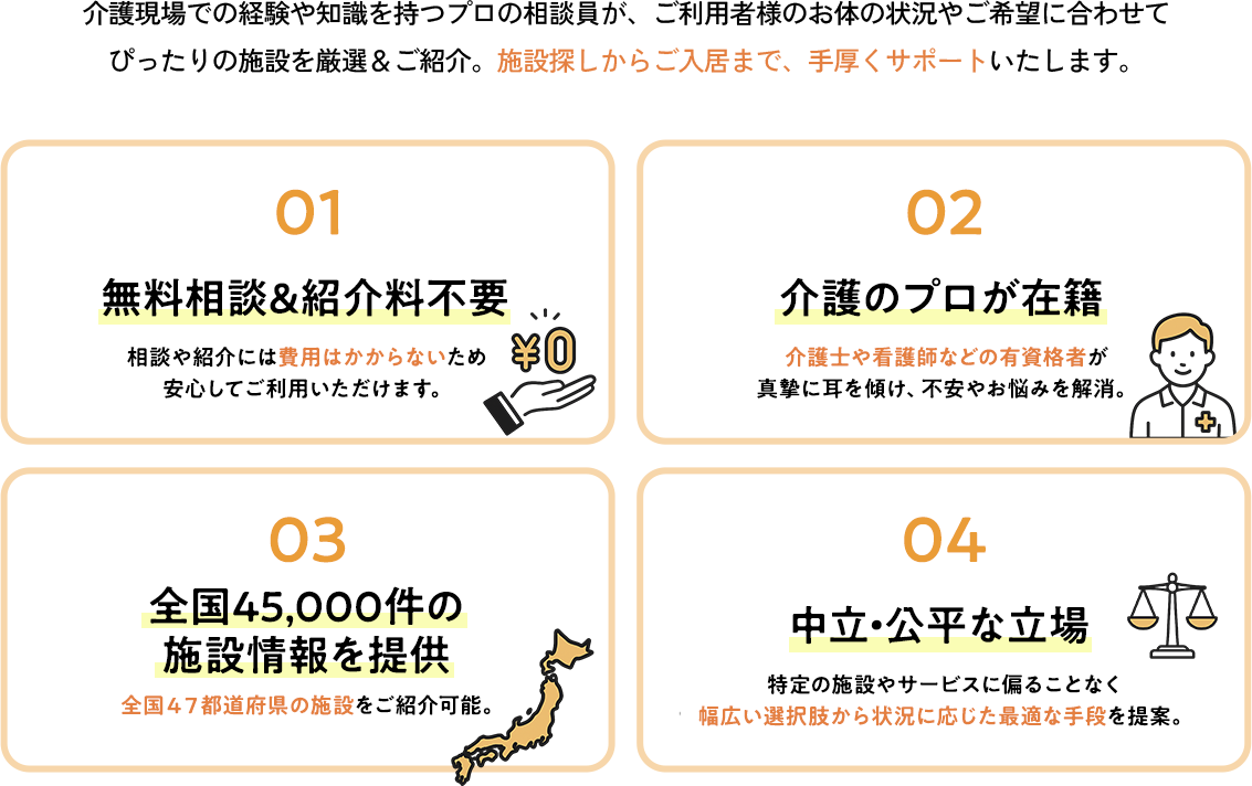 看護師や介護士など現場経験豊富なプロがご提案